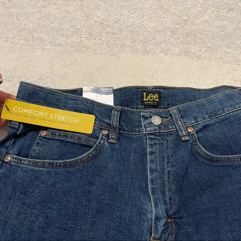 NWT Men’s Size 32 X 30 Lee Straight Leg Comfort-Stretch Jeans In Blue - Picture 8 of 12
